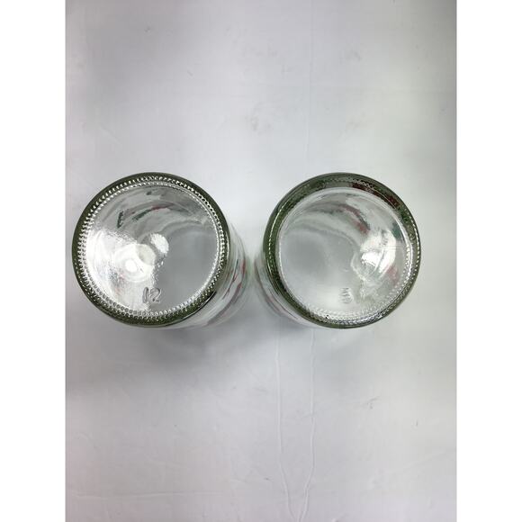 Snowman Glasses 2 Vintage Thick-Walled Drinking Tumblers Skating Snowmen - Picture 6 of 6